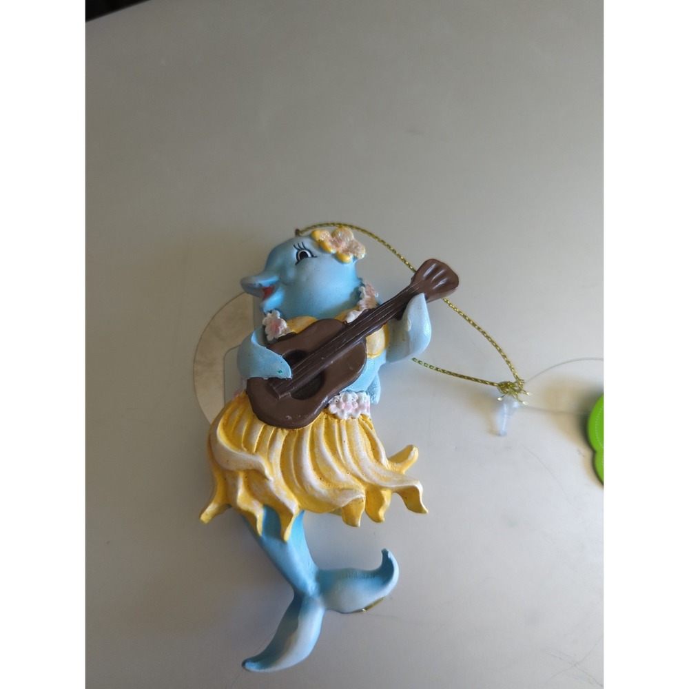 Dolphin Christmas Ornament - Doing the Hula & Playing the Ukulele Tropical